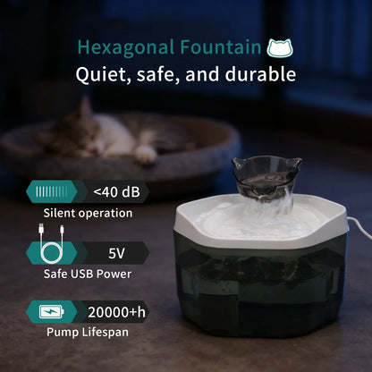 Pet Drinking Fountain, USB Powered - Suitable for Cats/Small to Medium Dogs