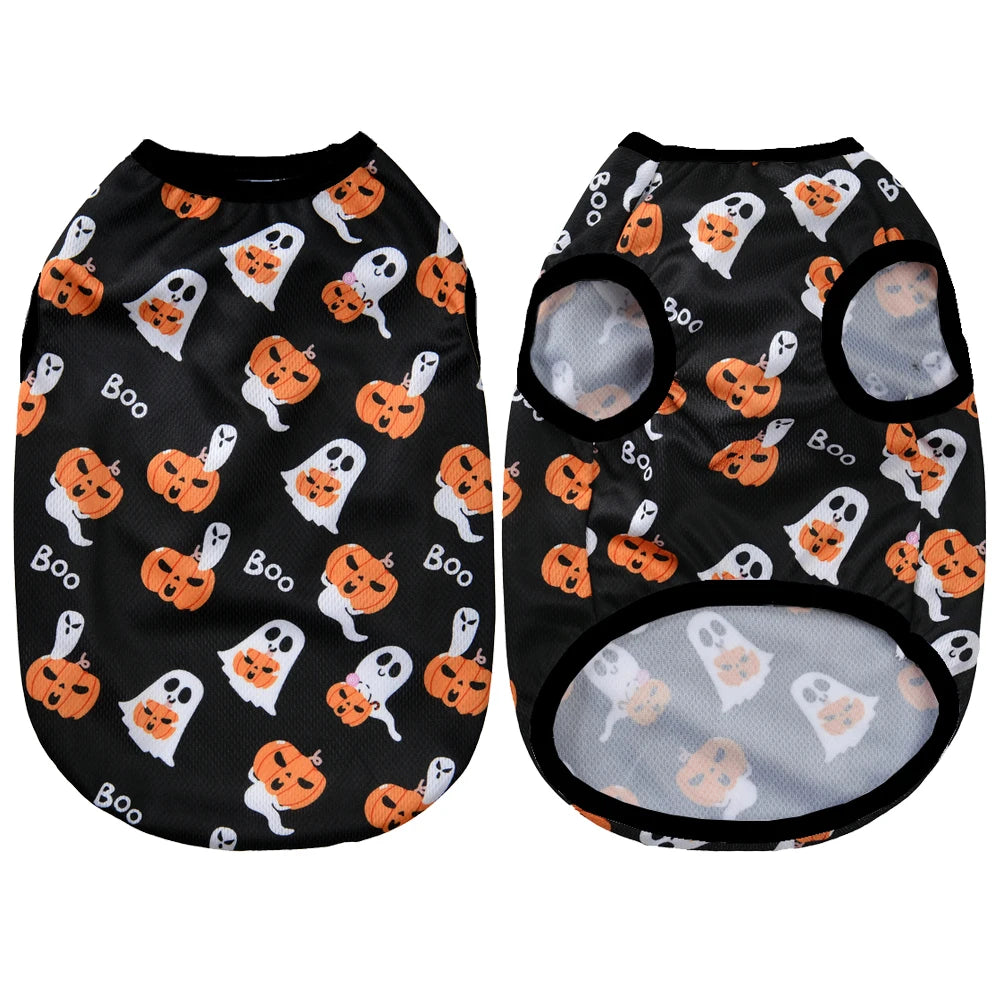 Pumpkin Print Halloween Shirt for Small Pets
