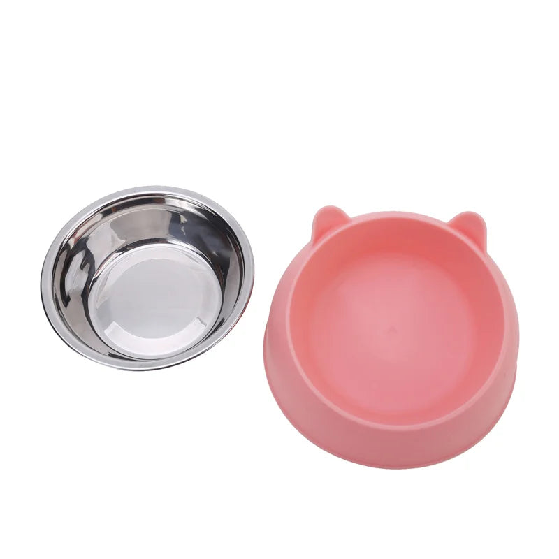 Cute Stainless Steel Pet Feeding Bowl