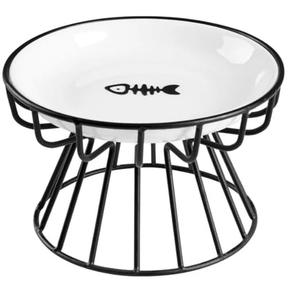Cute Raised Ceramic Dish with Metal Stand