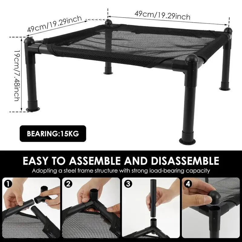 Portable Raised Cooling Comfort Pet Bed