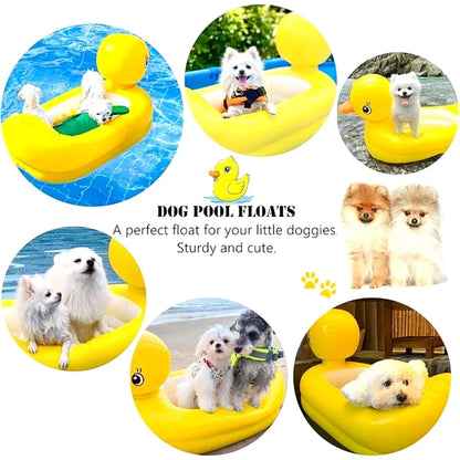 Dog Pool Float Inflatable Yellow Duck for Small Pets