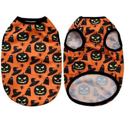 Pumpkin Print Halloween Shirt for Small Pets