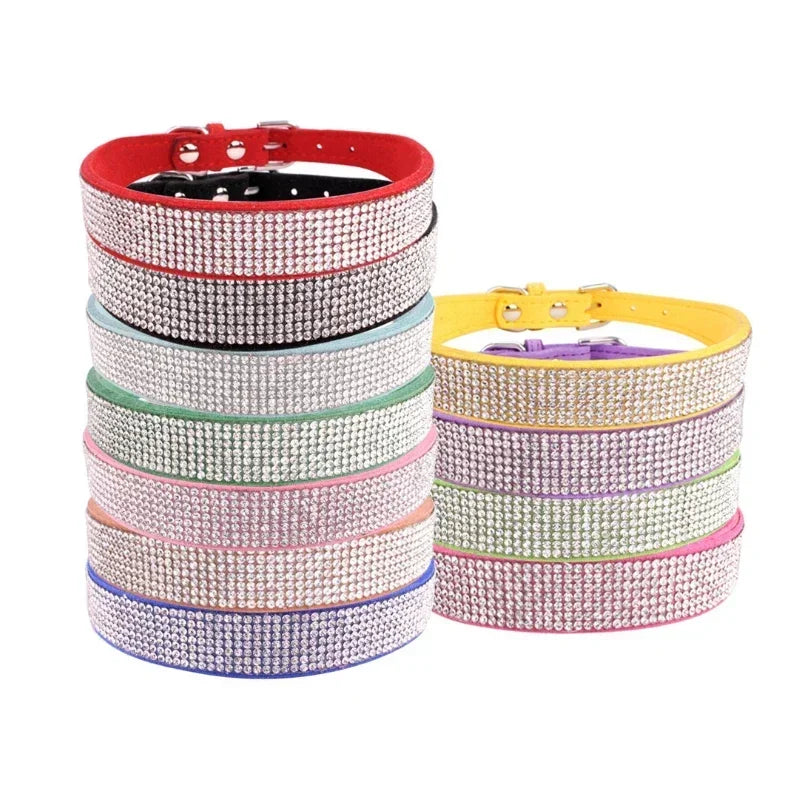 Comfortable Glitter Rhinestone Dog Collar